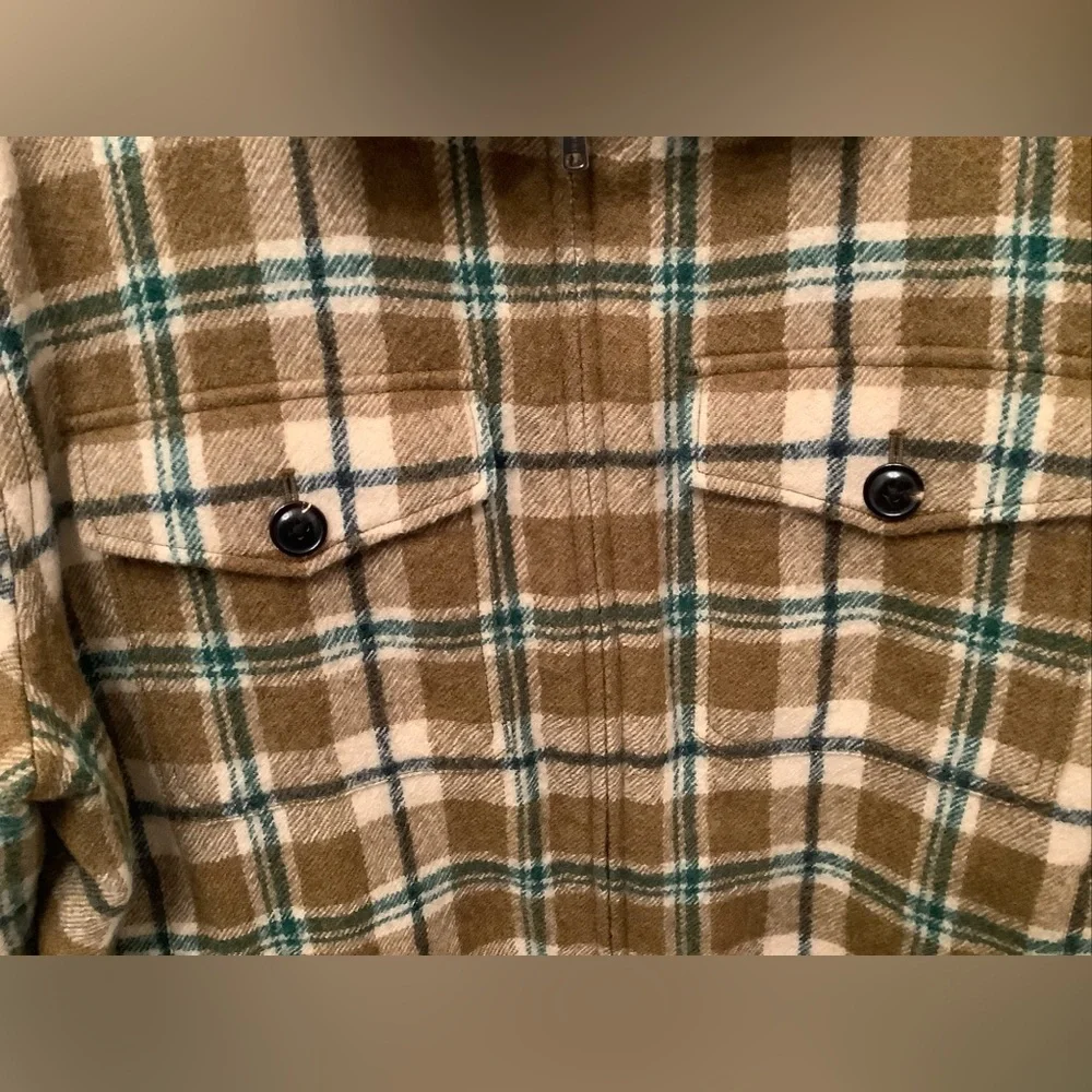Todd Snyder Wool Bouclé Double Zip Jacket Brown Green Plaid Lined Men’s XL H2F​​